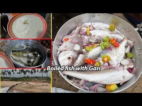 Authentic FRESHLY BOILED FISH with GARI – Traditional Ghanaian Cuisine from West Africa