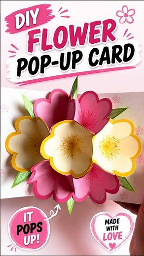 I Made Paper Flowers That Pop Up in a Card 🌸❤️