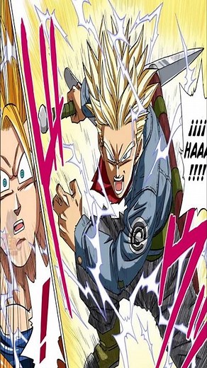 Trunks SSJ2 takes his power to the level of Goku SSJ3 #dragonball #dragonballsuper