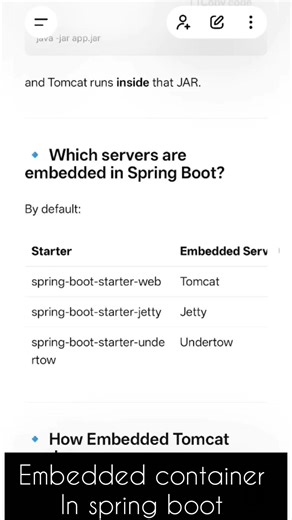 Top Java Interview Questions 2026 | What is Embedded Container in Spring Boot? 🚀