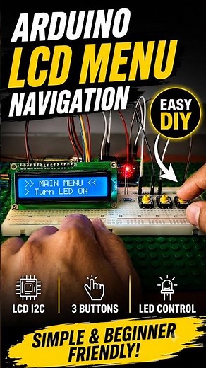 Arduino LCD Menu Navigation | 16x2 I2C LCD Tutorial #Shorts