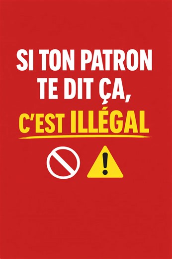 Si ton patron te dit UNE de ces phrases, c’est illégal ⚠️ Pression, démission forcée, licenciement par message… 👉 Le droit du travail te protège plus que tu ne le penses. #droitdutravail #travail #salarié #patron #licenciement