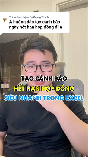 Cách tạo cảnh báo hết hạn hợp đồng siêu nhanh trong excel #tinhocvanphong #tinhocmos #exceltips | Hảo Tin Học Văn Phòng