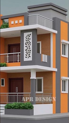 Duplex house front elevation design / #aprdesign06 #shorts #ahhomedesigner #housedesign #house