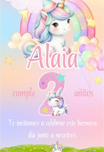 Invitaciones Digitales para Cumpleaños Temática Unicornio