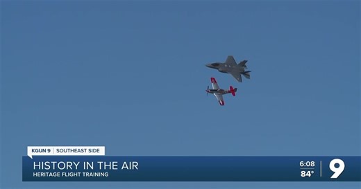 Historic warplanes and modern ones share the skies over Tucson