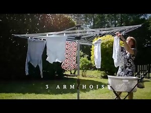 60 Metre 3 Arm Rotary Washing Line with Cranked Hoist