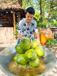 Fry coconut and cook with unique style by Chef Ny | Cooking with Sros Team