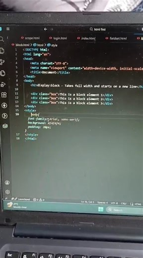 CSS display:block Explained with Example#coding