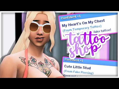 TATTOO AND PEIRCING SHOP MOD | Get Temporary Or Permanent Tattoos + Piercings In The Sims 4!