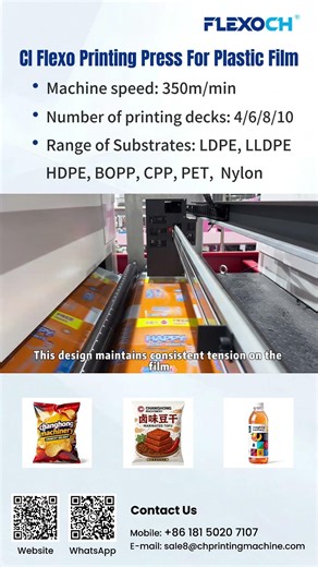 changhong8 color ci drum flexo printing machine #shorts #flexoprinting #changhong