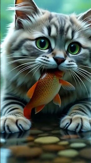 Cat vs fish#short