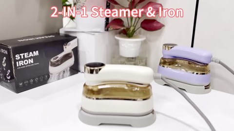 Travel Steamer 1200W, Portable Steamer for Clothes with 3 Steam Levels, 2-in-1 Dry & Wet Iron, 180ml Water Tank, 5-Second Fast Heat-Up for Household &Travel