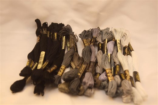 DMC Embroidery Floss Lot – Blacks, Greys, Whites | Standard Strands | Studio Cleanout - Etsy