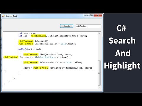 C# - How To Search And Select Text In RichTextBox From TextBox Using C# [ with source code ]