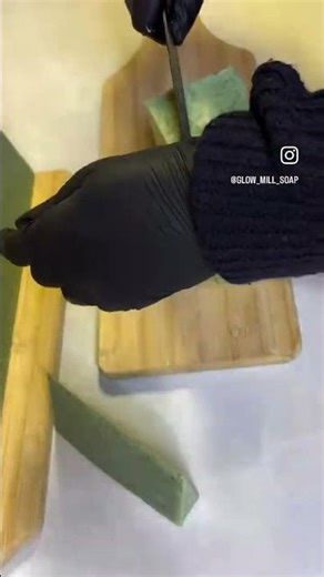 cutting a BIG 8lb loaf of soap for tree embeds 🌲 #soapmaking #cuttingskills #youtubeshorts #soap