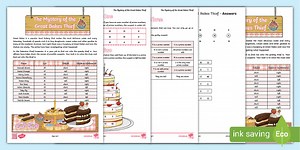 Year 5 The Mystery of the Great Bakes Thief Prime Numbers Maths Mystery Game