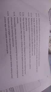 Here are several statements related to reflective practice in e... | Filo