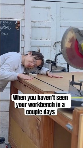 When you see your workbench after 🫦 #woodworking #workshop #workbench