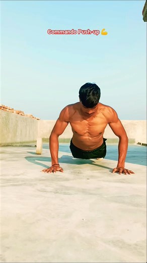 commando Push-up 🔥 #comnando #pushups ​ #desi​workout