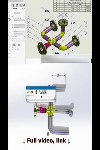 Video about practicing of SolidWorks pipe routing. #3dmechanicaldesign