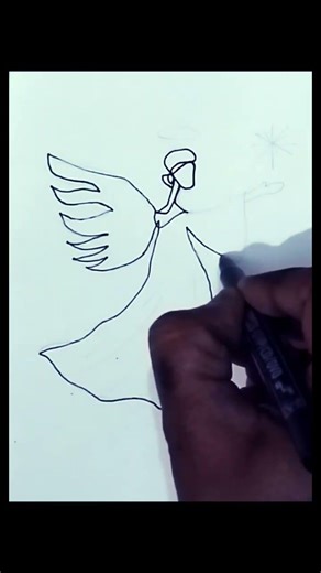 Beautiful Angel Drawing 😇✨ | Easy Pencil Sketch #Shorts