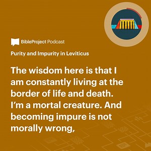 40 reactions · 14 shares | What makes someone impure according to the Bible? In Leviticus, God instructs people not to enter his holy space after being in contact with anything that represents death. It is not wrong to be impure, but it is wrong to enter God’s holy space before being purified. Tim and Jon explore purity laws and the pattern of holiness in Leviticus on this week's podcast. Interested in learning more? Listen here: https://tbp.xyz/lev2pod5tw | BibleProject | Facebook