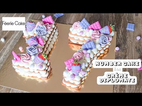 Recette tuto Number Cake à la crème diplomate