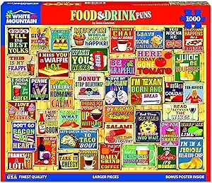 White Mountain - Food & Drink, 1000 Piece Jigsaw Puzzle, Pun Puzzle
