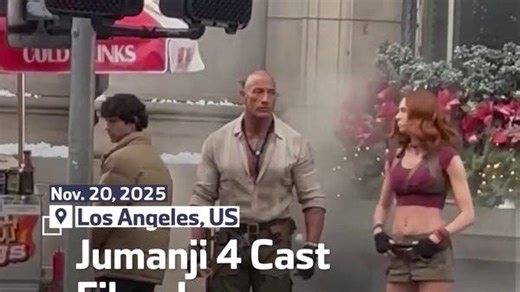 Jumanji 4 Cast Films In Downtown LA