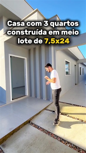 Casa com 3 quartos construída em meio lote - projeto e dicas