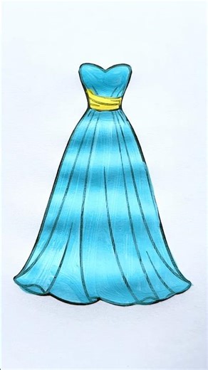 Princess dress 🩵✨🥰, Drawing for girls, Art for girls #art #princess #dress #colors #draw #fashion