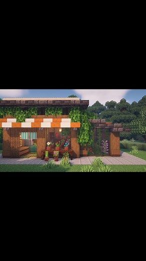 A charming flower shop. To watch the tutorial click on the link in my bio ♥ #minecraft #minecraftbuilding #minecrafttutorial #foryou #fyp
