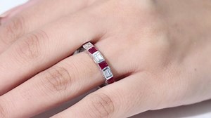 Watch 3.25 CT Lab Created Ruby and Diamond Eternity Ring on Amazon Live