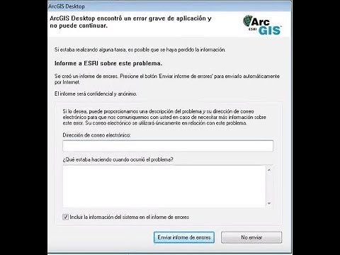 ArcGIS Desktop encontro un error grave de aplicación y no puede continuar