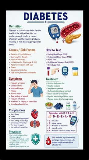 Diabetes Explained | Causes, Symptoms, Types, Diagnosis, Treatment & Prevention