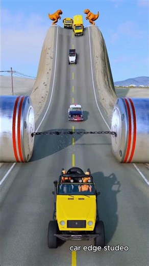 Cars vs Chained Hydraulic Crush - BeamNG.Drive