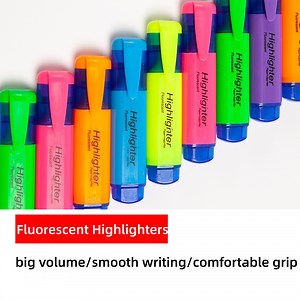 [Hot Item] Chisel Tip Fluorescent Highlighters, Dry-Quickly Non-Toxic Highlighter Markers, Tank Highlighters, Assorted, 6 Colors/Pack, School Supplies