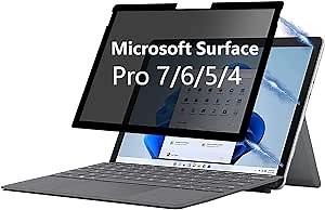 Privacy Screen Protector Compatible for Microsoft Surface Pro 7/6/5/4 Fully Removable,Easy to Install,Reusable,No Bubbles Screen Protector