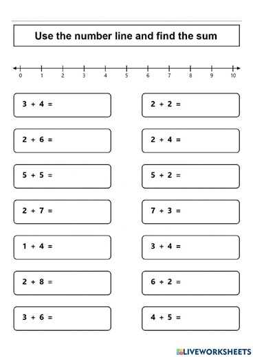 Number line worksheet worksheet