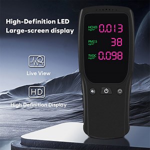 [Hot Item] Indoor Air Quality Monitor Formaldehyde Black Detector (HCHO) Accurate Tester Tvoc Pm2.5 ABS Material