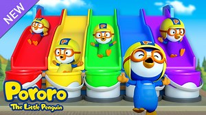 88K views · 1.3K reactions | Learn Colors with Slides [T-REX Color Slides] Pororo and T-REX are playing with colors. Dive into the paint bucket while riding the rainbow slide! What color is the Tyrannosaurus hidden in the egg? Let's learn about the names of the seven colors! | Pororo the Little Penguin | Facebook