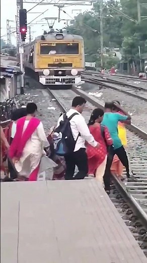 Indian local train entering railwaystation l Reverse train entering video #shorts #train #localtrain
