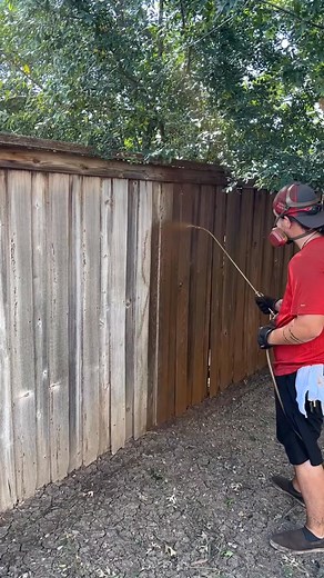 Fence Staining in Fort Worth! Sable Brown, our most popular color! #fencestaining #fortworth | Rodney C. Robbins