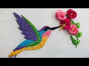 Hand Embroidery: Humming Bird Embroidery - Needle Point - Brazilian Stitches - Bird Embroidery