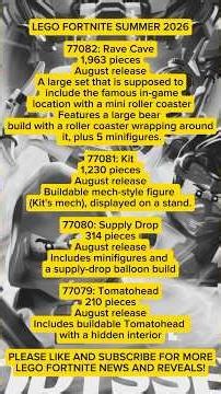LEGO FORTNITE 2026 SUMMER SETS NAMES AND INFORMATION LEAKED!!! #legoxfortnite #legofortnite