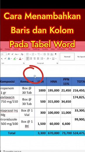Cara Mudah Menambahkan Baris dan Kolom Pada Tebel Word