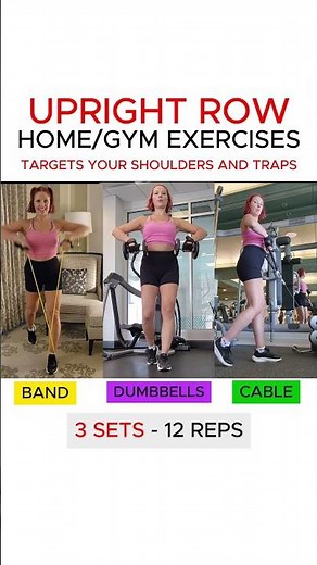 Upright Row 3 Ways 💪🔥 Band, Dumbbells & Cable (3x12)