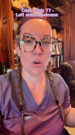 Case study 77 - acute left sided weakness 62yo male presents with acute left sided weakness. He was found this way by his family after awakening from sleep. His scan is shown, what can we do for him? What classic finding is seen on the scan? Stay tuned tomorrow and I’ll explain everything. #neurosurgery #casestudy #sundaycasestudy #ladyspinedoc #healthcareworker #hospital #surgery #neurosurgeon #medicalschool #medstudent #medicalstudent #nursing #pastudent #paschool #disability | Dr. Betsy Grunc