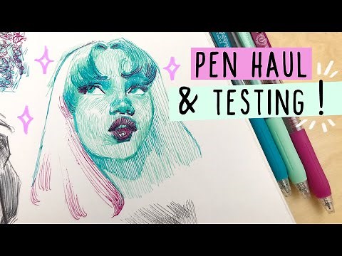 Trying out some PENS! BiC, Zebra, Stabilo, Paper-mate ballpoint/felt-tip pens 🖊Draw with me! ✍️